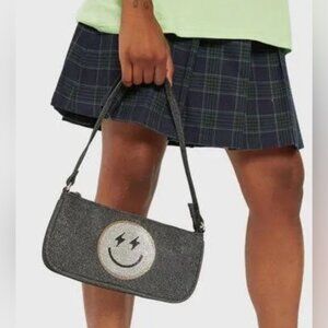 NWT SKINNY DIP LONDON Amber SMILE Emoji Rhinestone-Embellished Shoulder‎ Bag